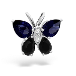 Sapphire Butterfly 14K White Gold pendant P2215