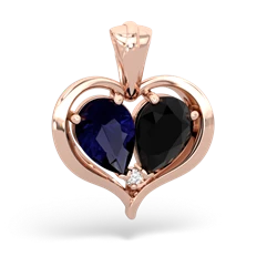 Sapphire Two Become One 14K Rose Gold pendant P5330