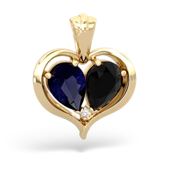 Sapphire Two Become One 14K Yellow Gold pendant P5330