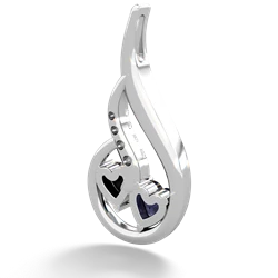 Sapphire Keepsake Curves 14K White Gold pendant P5450