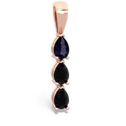 Sapphire Dew Drops 14K Rose Gold pendant P2251