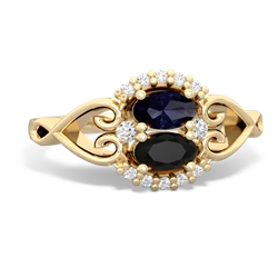 Sapphire Love Nest 14K Yellow Gold ring R5860