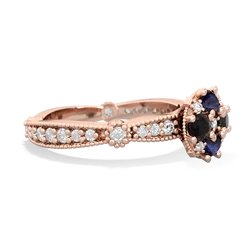 Sapphire Sparkling Tiara Cluster 14K Rose Gold ring R26293RD