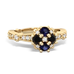 Sapphire Sparkling Tiara Cluster 14K Yellow Gold ring R26293RD