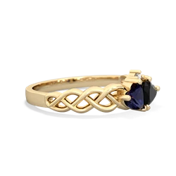 Sapphire Heart To Heart Braid 14K Yellow Gold ring R5870