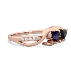 Sapphire Side By Side 14K Rose Gold ring R3090