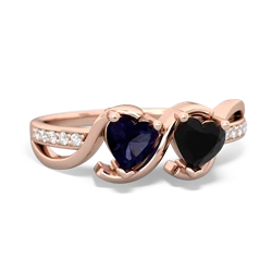 Sapphire Side By Side 14K Rose Gold ring R3090