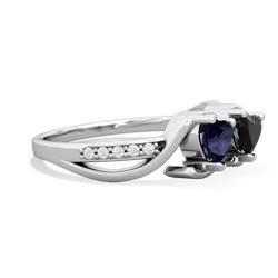 Sapphire Side By Side 14K White Gold ring R3090