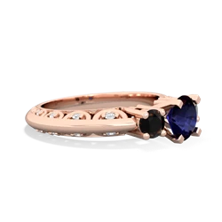 Sapphire Art Deco Eternal Embrace Engagement 14K Rose Gold ring C2003