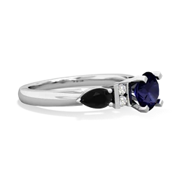 Sapphire 6Mm Round Eternal Embrace Engagement 14K White Gold ring R2005