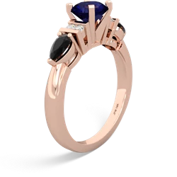 Sapphire 6Mm Round Eternal Embrace Engagement 14K Rose Gold ring R2005