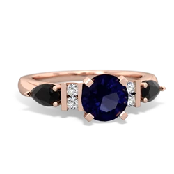 Sapphire 6Mm Round Eternal Embrace Engagement 14K Rose Gold ring R2005