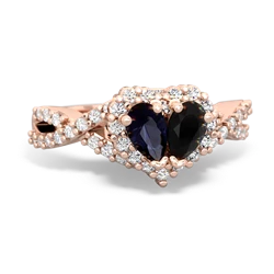 Sapphire Diamond Twist 'One Heart' 14K Rose Gold ring R2640HRT