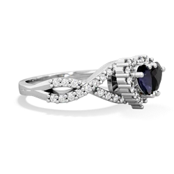 Sapphire Diamond Twist 'One Heart' 14K White Gold ring R2640HRT