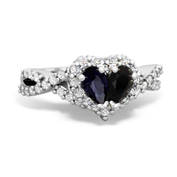 Sapphire Diamond Twist 'One Heart' 14K White Gold ring R2640HRT