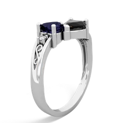 Sapphire Snuggling Hearts 14K White Gold ring R2178