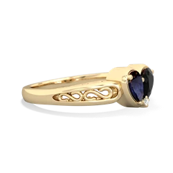 Sapphire Filligree 'One Heart' 14K Yellow Gold ring R5070