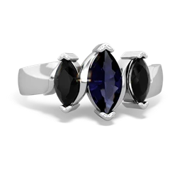 Sapphire Three Peeks 14K White Gold ring R2433