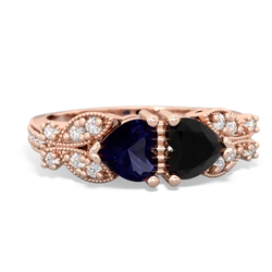 Sapphire Diamond Butterflies 14K Rose Gold ring R5601