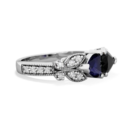 Sapphire Diamond Butterflies 14K White Gold ring R5601