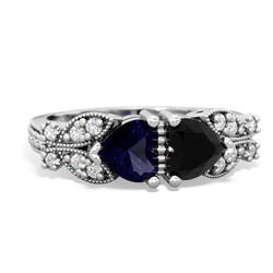 Sapphire Diamond Butterflies 14K White Gold ring R5601