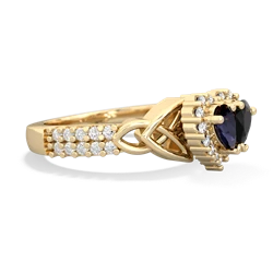 Sapphire Celtic Knot Two Hearts As One 14K Yellow Gold ring R2644HRT
