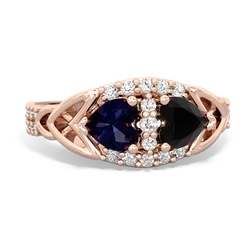 Sapphire Sparkling Celtic Knot 14K Rose Gold ring R2645