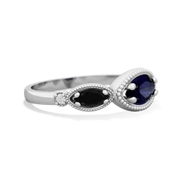 Sapphire Milgrain Marquise 14K White Gold ring R5700