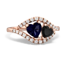 Sapphire Mother And Child 14K Rose Gold ring R3010