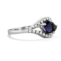 Sapphire Mother And Child 14K White Gold ring R3010