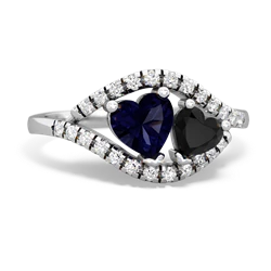 Sapphire Mother And Child 14K White Gold ring R3010