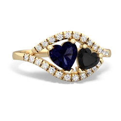 Sapphire Mother And Child 14K Yellow Gold ring R3010