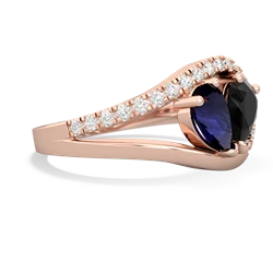 Sapphire Nestled Heart Keepsake 14K Rose Gold ring R5650