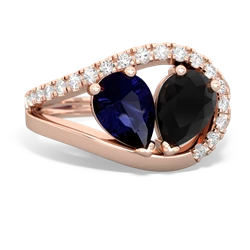 Sapphire Nestled Heart Keepsake 14K Rose Gold ring R5650