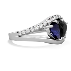 Sapphire Nestled Heart Keepsake 14K White Gold ring R5650