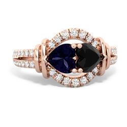 Sapphire Art-Deco Keepsake 14K Rose Gold ring R5630