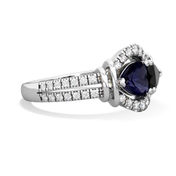 Sapphire Art-Deco Keepsake 14K White Gold ring R5630