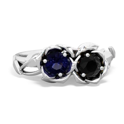 Sapphire Rose Garden 14K White Gold ring R5510