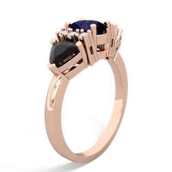 Sapphire Antique Style Three Stone 14K Rose Gold ring R2186