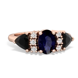 Sapphire Antique Style Three Stone 14K Rose Gold ring R2186