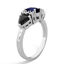 Sapphire Antique Style Three Stone 14K White Gold ring R2186