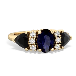 Sapphire Antique Style Three Stone 14K Yellow Gold ring R2186