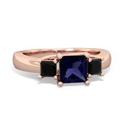 Sapphire Three Stone Trellis 14K Rose Gold ring R4015