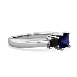 Sapphire Three Stone Trellis 14K White Gold ring R4015