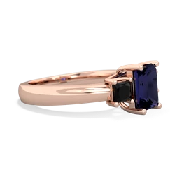 Sapphire Three Stone Emerald-Cut Trellis 14K Rose Gold ring R4021