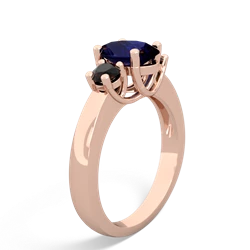 Sapphire Three Stone Oval Trellis 14K Rose Gold ring R4024