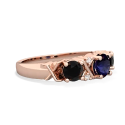 Sapphire Hugs And Kisses 14K Rose Gold ring R5016