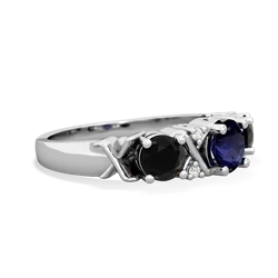 Sapphire Hugs And Kisses 14K White Gold ring R5016