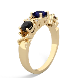 Sapphire Hugs And Kisses 14K Yellow Gold ring R5016