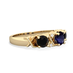 Sapphire Hugs And Kisses 14K Yellow Gold ring R5016